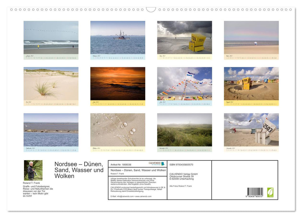 Nordsee – Dünen, Sand, Wasser und Wolken (CALVENDO Wandkalender 2025)