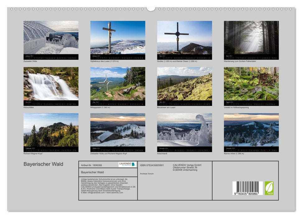 Bayerischer Wald (CALVENDO Premium Wandkalender 2025)