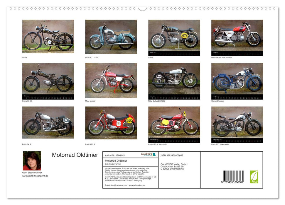 Motorrad Oldtimer (CALVENDO Premium Wandkalender 2025)