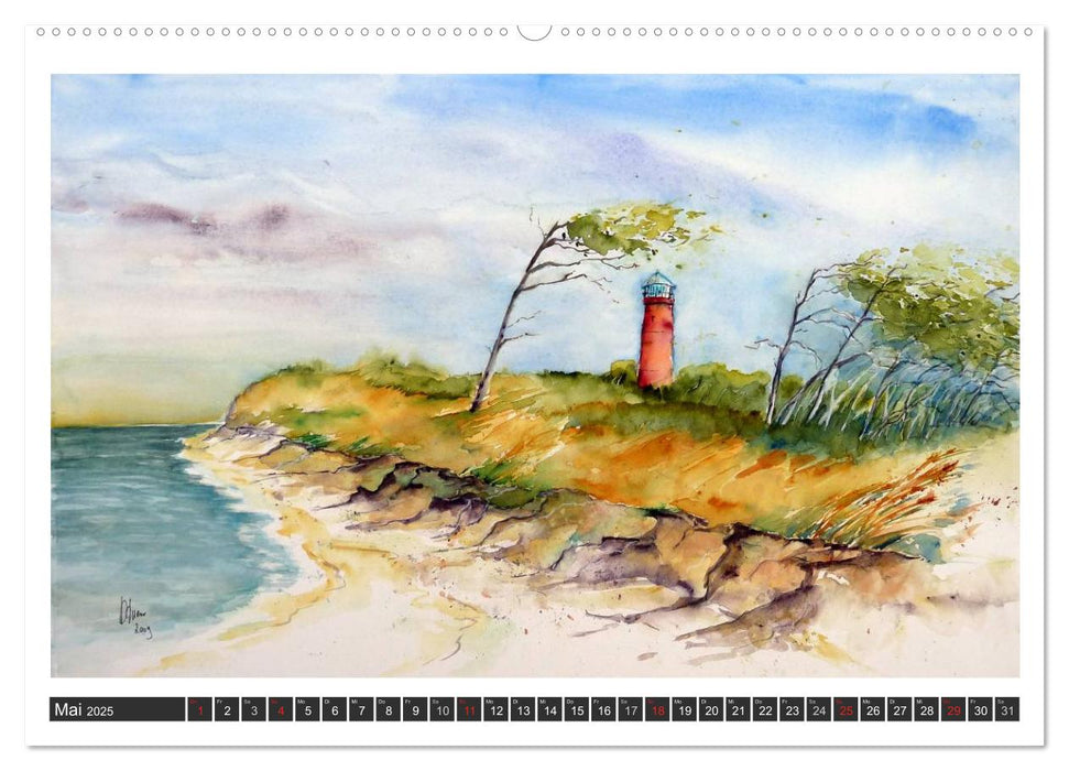 Aquarelle - Fischland-Darß (CALVENDO Premium Wandkalender 2025)