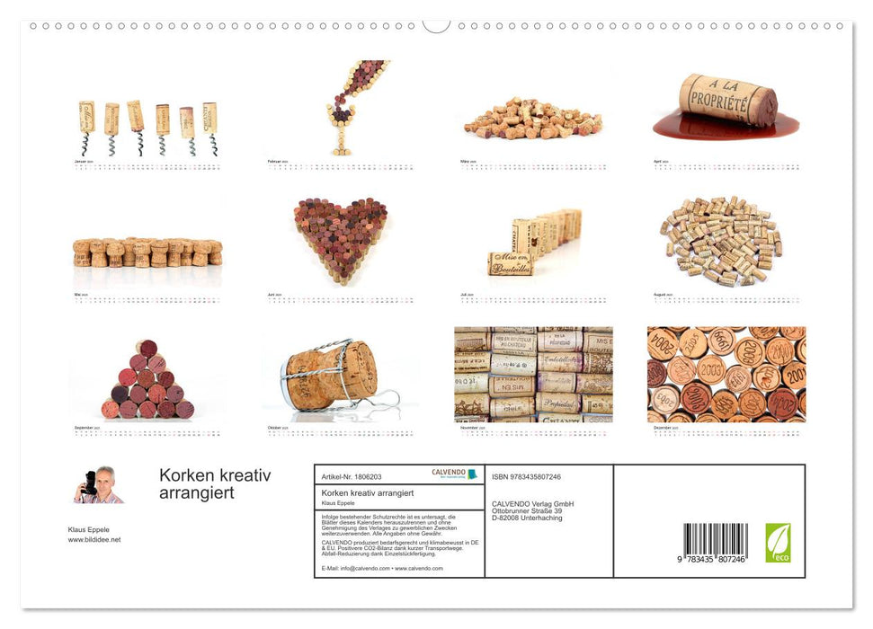 Korken kreativ arrangiert (CALVENDO Premium Wandkalender 2025)