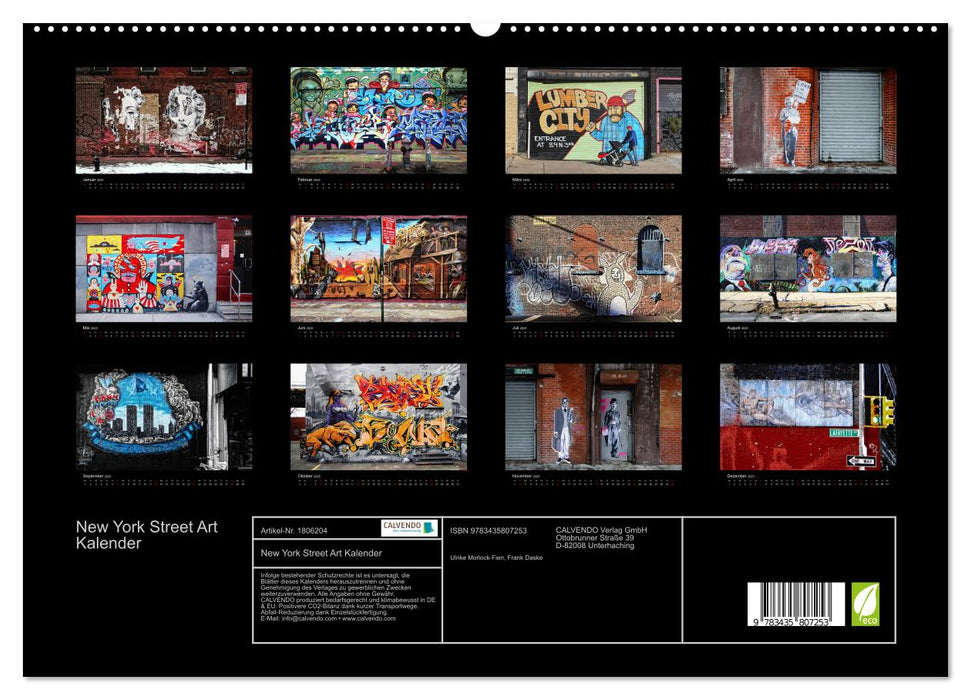 New York Street Art Kalender (CALVENDO Premium Wandkalender 2025)