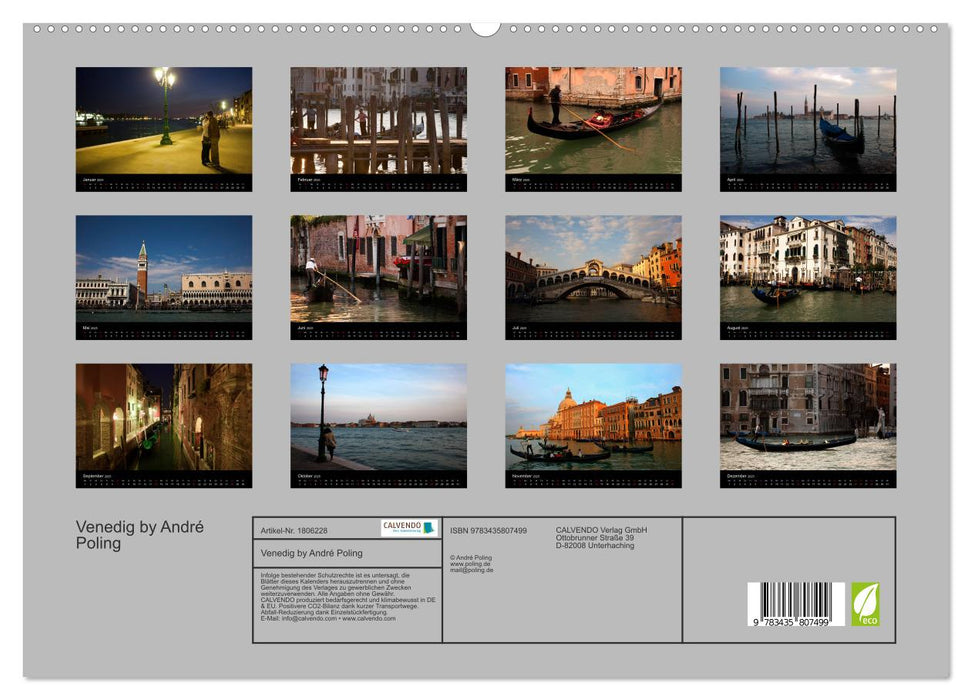 Venedig by André Poling (CALVENDO Premium Wandkalender 2025)