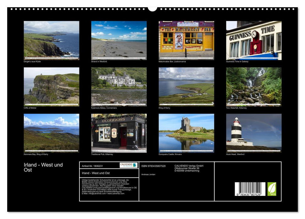 Irland - West und Ost (CALVENDO Premium Wandkalender 2025)