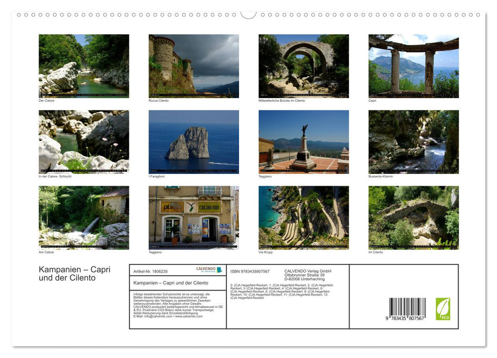 Kampanien – Capri und der Cilento (CALVENDO Premium Wandkalender 2025)