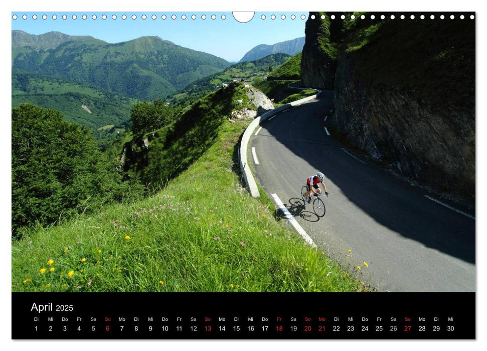 Pyrenäenpässe mit dem Rennrad 2025 (CALVENDO Wandkalender 2025)