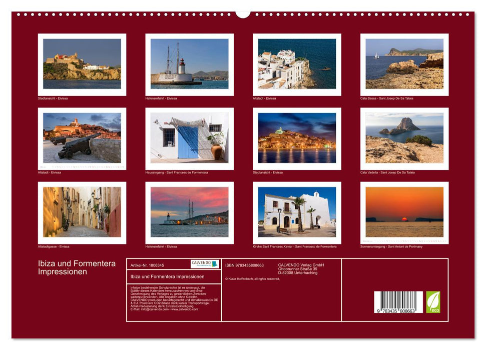 Ibiza und Formentera Impressionen (CALVENDO Premium Wandkalender 2025)