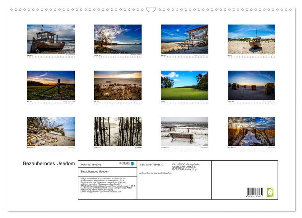 Bezauberndes Usedom (CALVENDO Wandkalender 2025)