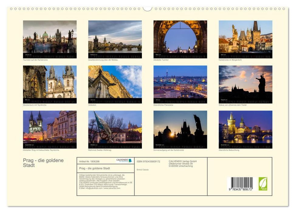 Prag - die goldene Stadt (CALVENDO Premium Wandkalender 2025)