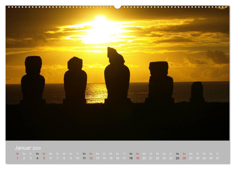 MOAI - steinerne Wächter der Osterinsel (CALVENDO Premium Wandkalender 2025)