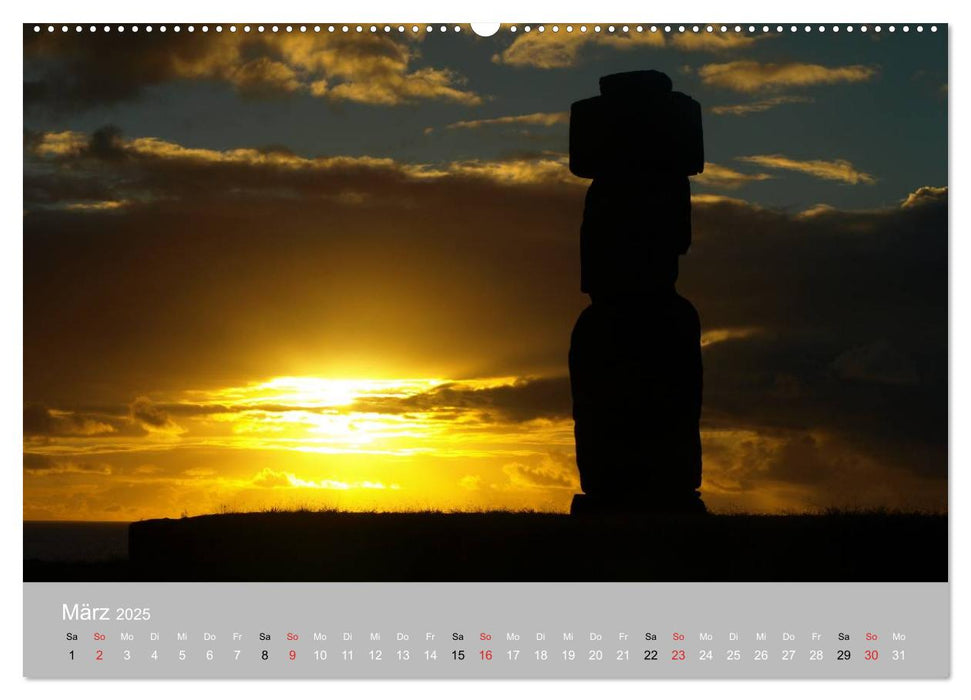 MOAI - steinerne Wächter der Osterinsel (CALVENDO Premium Wandkalender 2025)