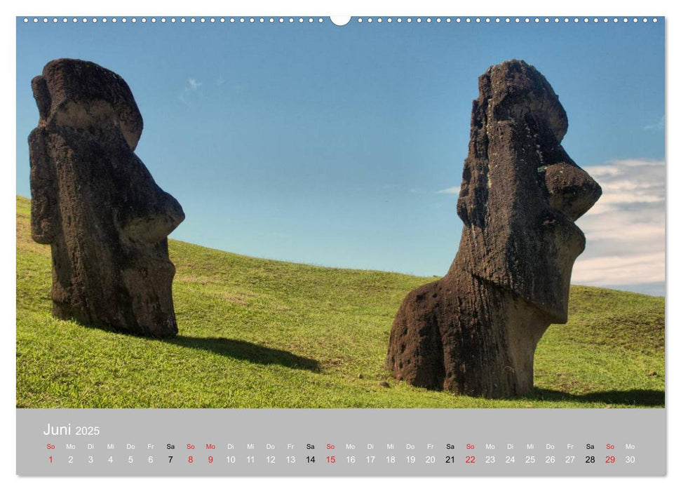 MOAI - steinerne Wächter der Osterinsel (CALVENDO Premium Wandkalender 2025)