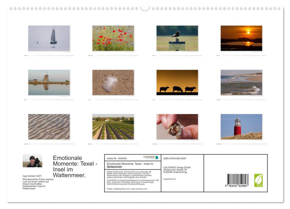 Emotionale Momente: Texel - Insel im Wattenmeer. (CALVENDO Premium Wandkalender 2025)