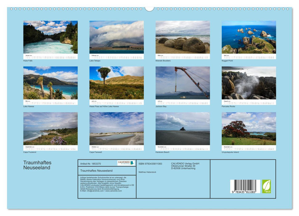 Traumhaftes Neuseeland (CALVENDO Premium Wandkalender 2025)