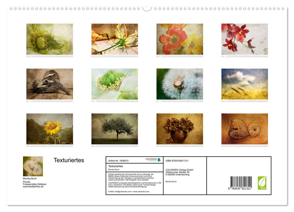 Texturiertes (CALVENDO Premium Wandkalender 2025)