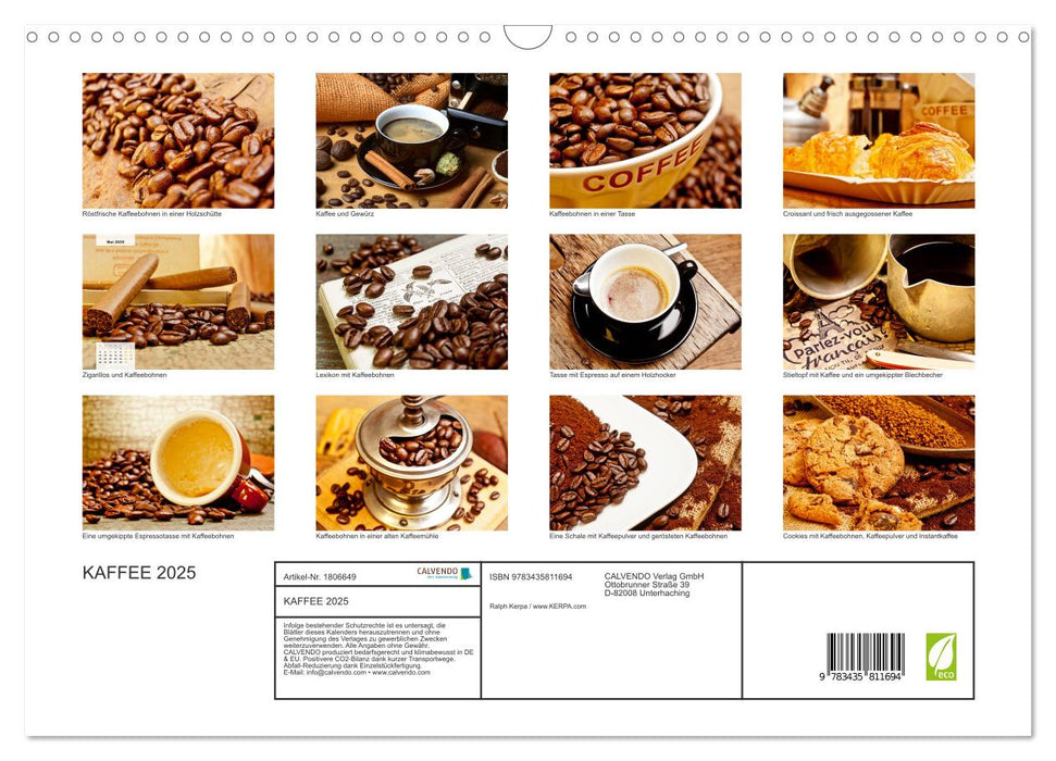 KAFFEE 2025 (CALVENDO Wandkalender 2025)