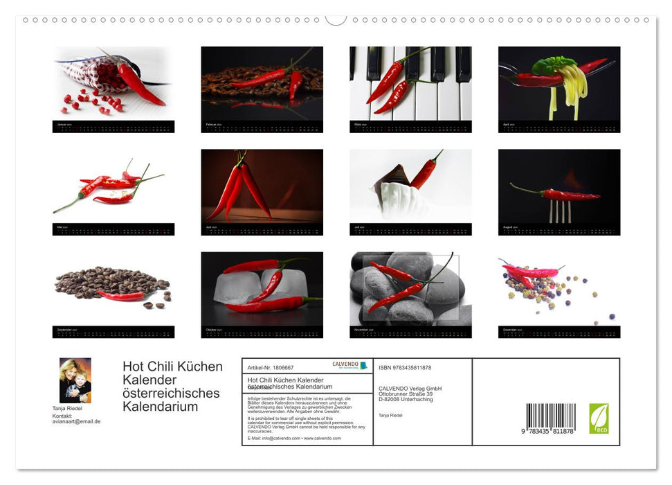 Hot Chili Küchen Kalender österreichisches Kalendarium (CALVENDO Premium Wandkalender 2025)