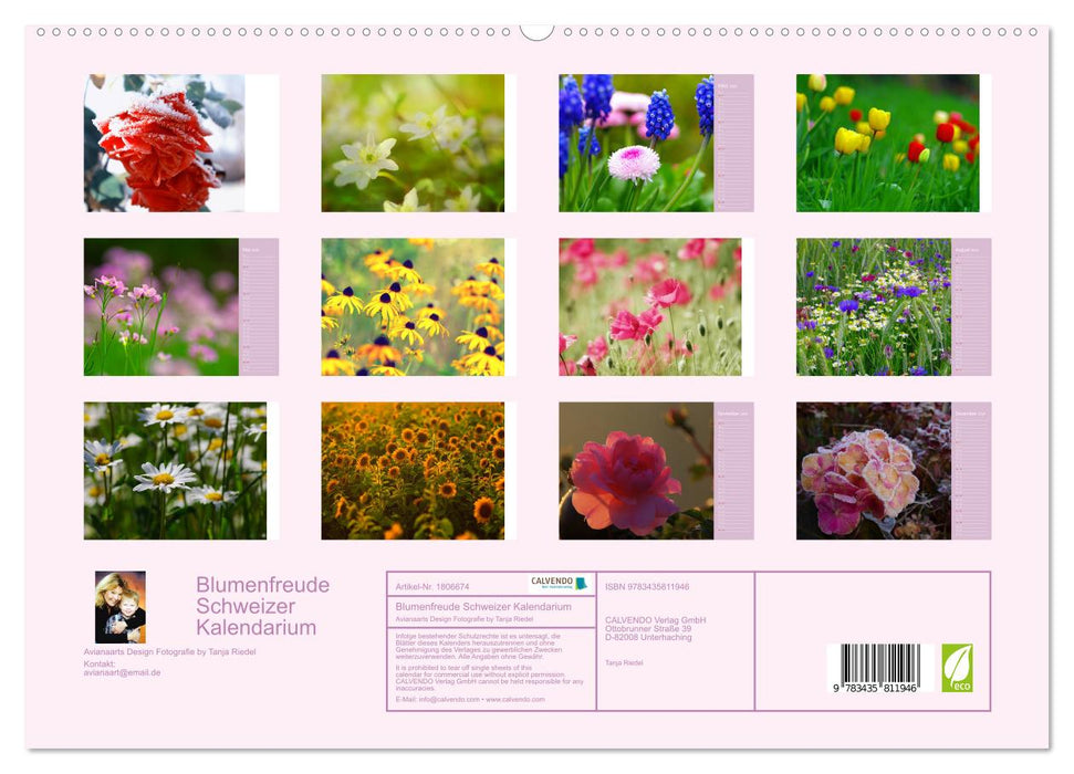 Blumenfreude Schweizer Kalendarium (CALVENDO Premium Wandkalender 2025)