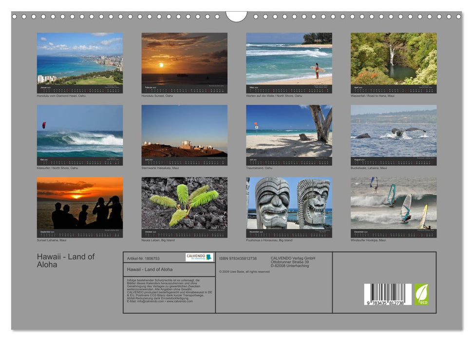 Hawaii - Land of Aloha (CALVENDO Wandkalender 2025)