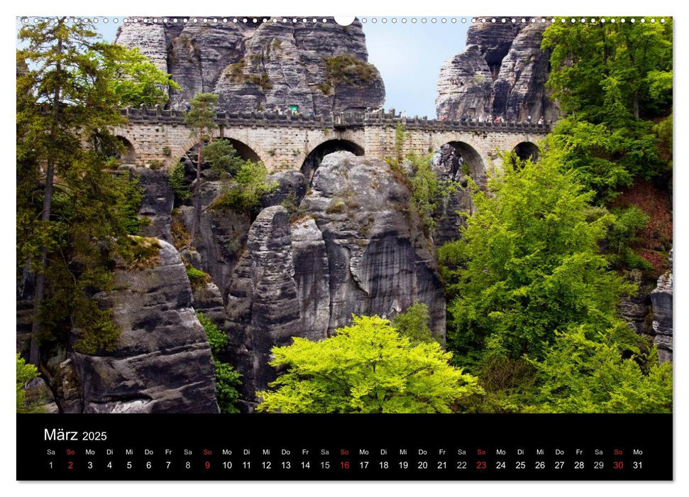 Reise durch das Elbsandsteingebirge (CALVENDO Wandkalender 2025)