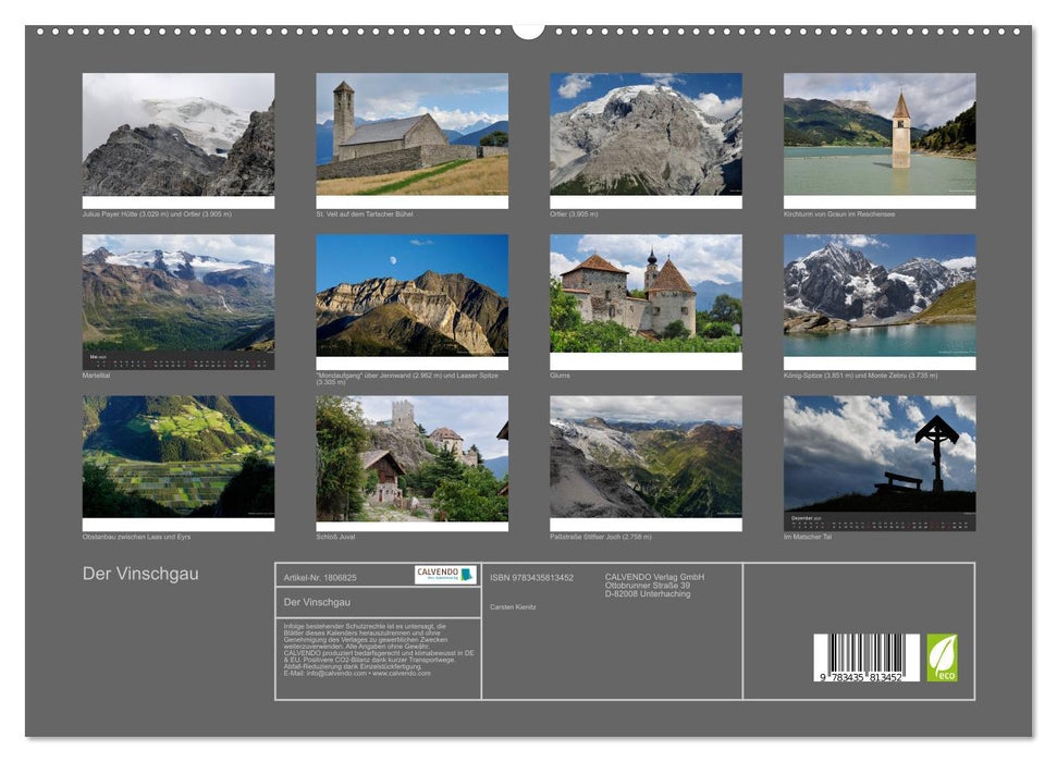 Der Vinschgau (CALVENDO Premium Wandkalender 2025)