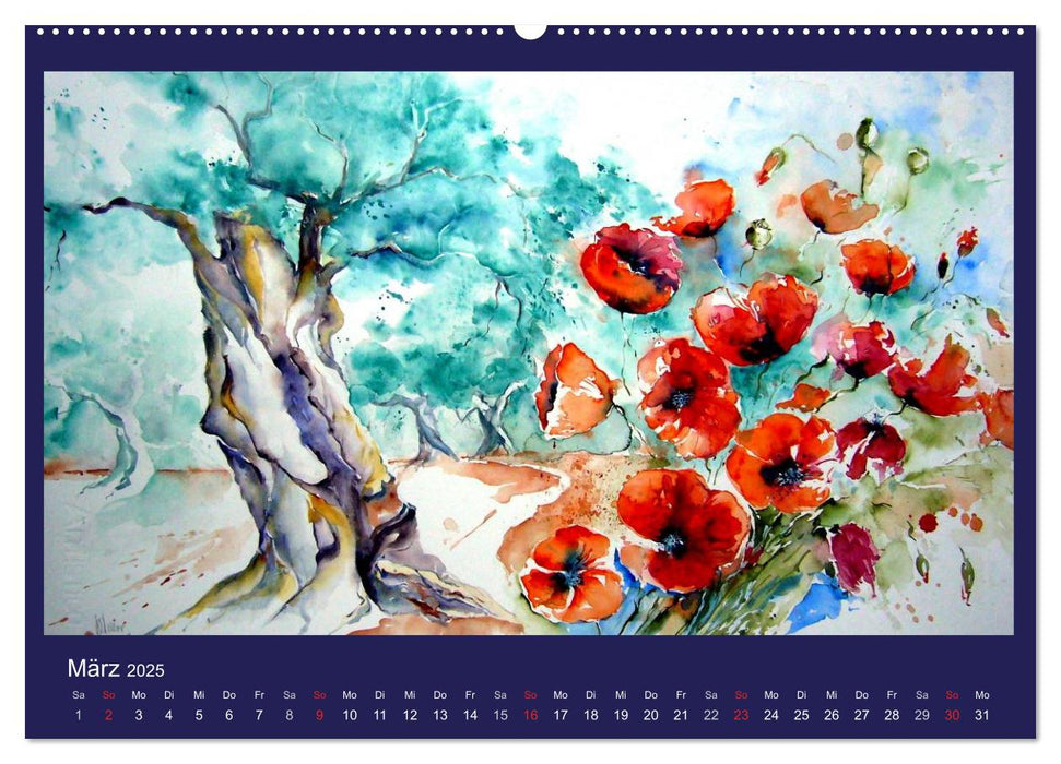 Mallorca Aquarelle (CALVENDO Wandkalender 2025)