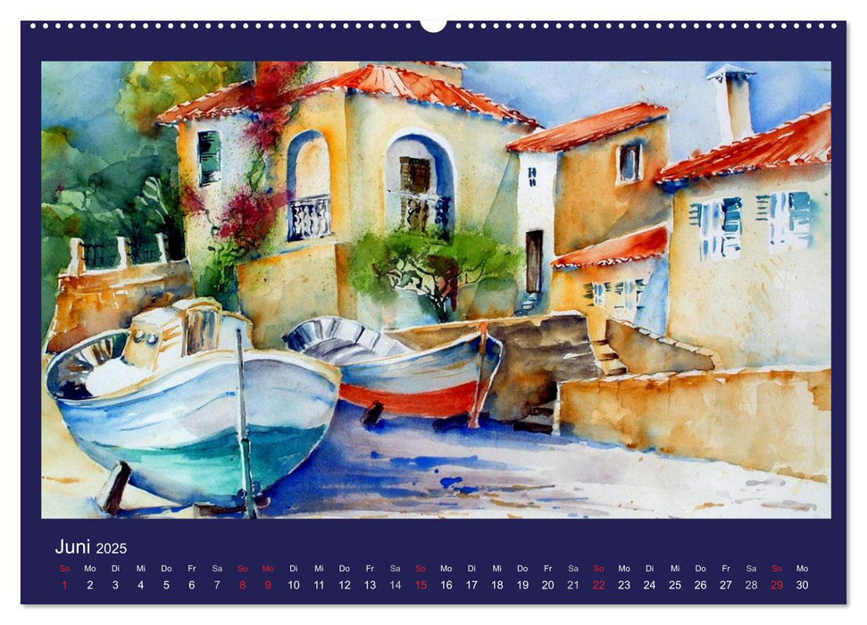 Mallorca Aquarelle (CALVENDO Wandkalender 2025)