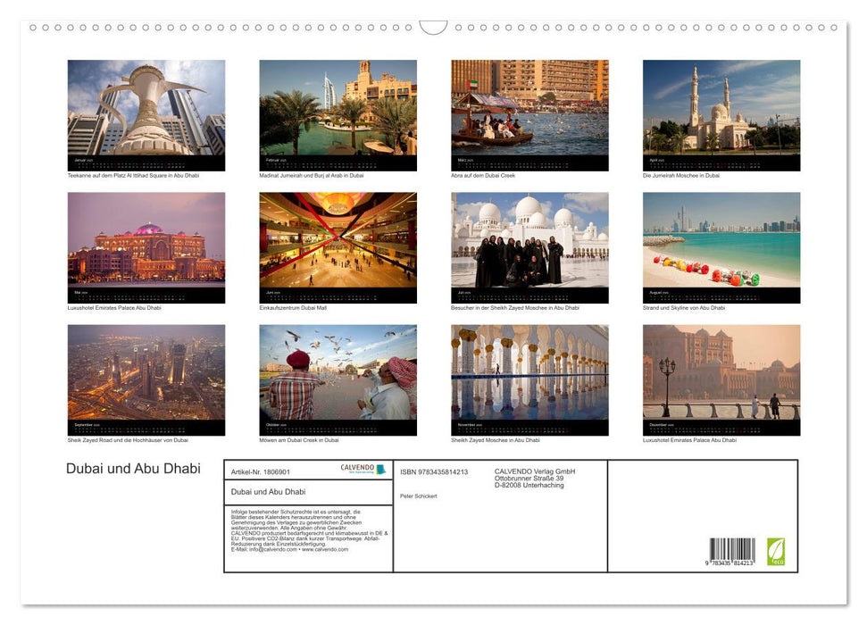 Dubai und Abu Dhabi (CALVENDO Wandkalender 2025)