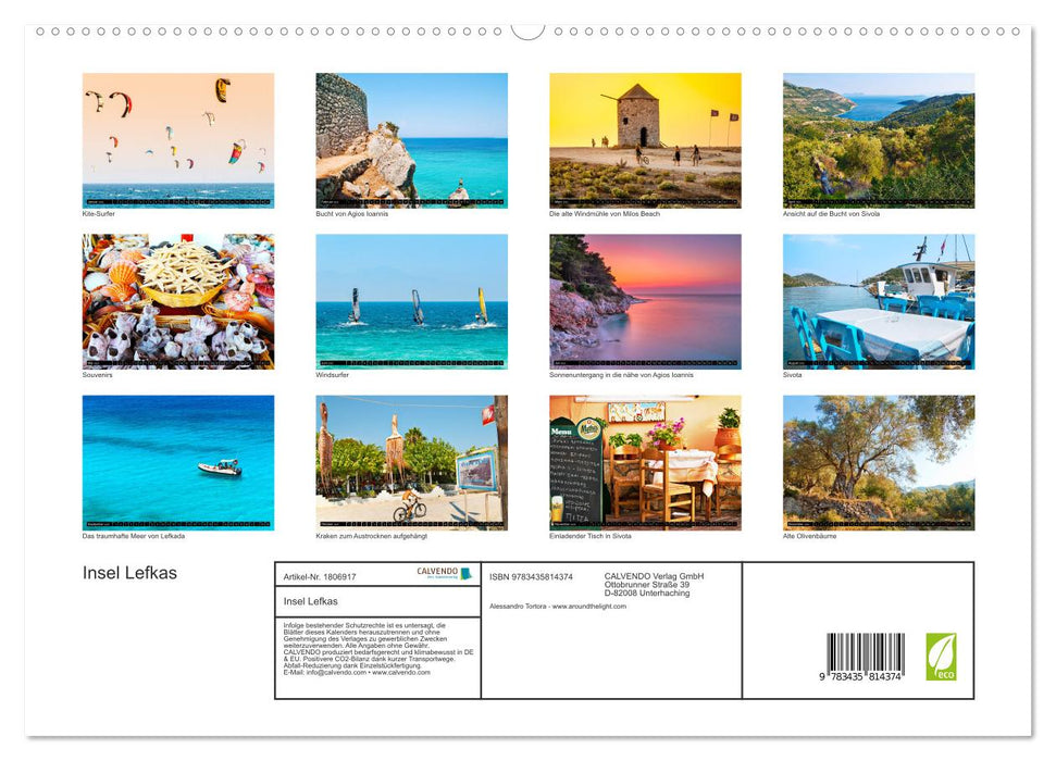 Insel Lefkas (CALVENDO Premium Wandkalender 2025)