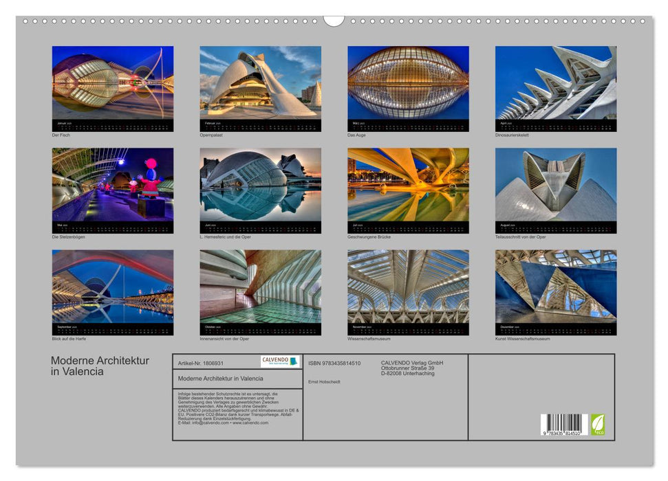 Moderne Architektur in Valencia (CALVENDO Wandkalender 2025)