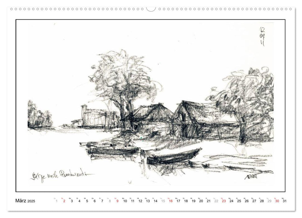 Rembrandt Landschaften wgVoigt (CALVENDO Premium Wandkalender 2025)