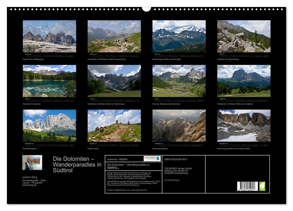 Die Dolomiten – Wanderparadies in Südtirol (CALVENDO Wandkalender 2025)