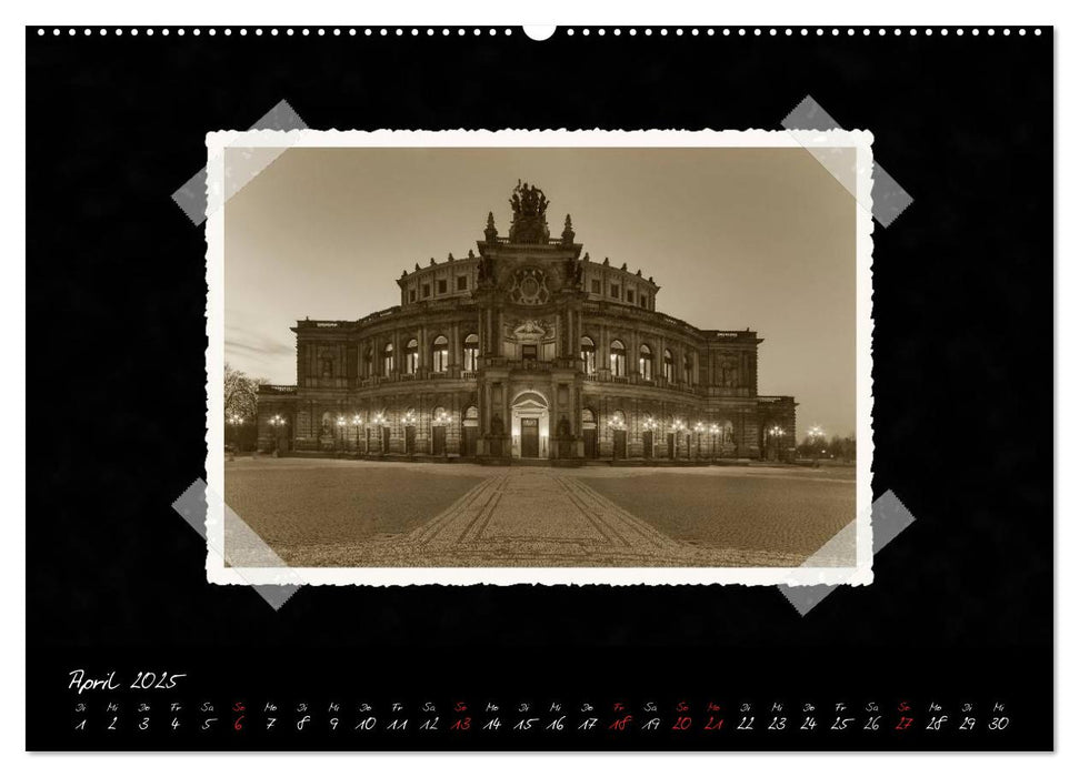 Dresden - Ein Kalender mit Fotografien wie aus einem alten Fotoalbum (CALVENDO Premium Wandkalender 2025)