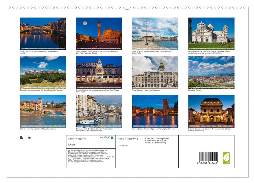 Italien (CALVENDO Premium Wandkalender 2025)