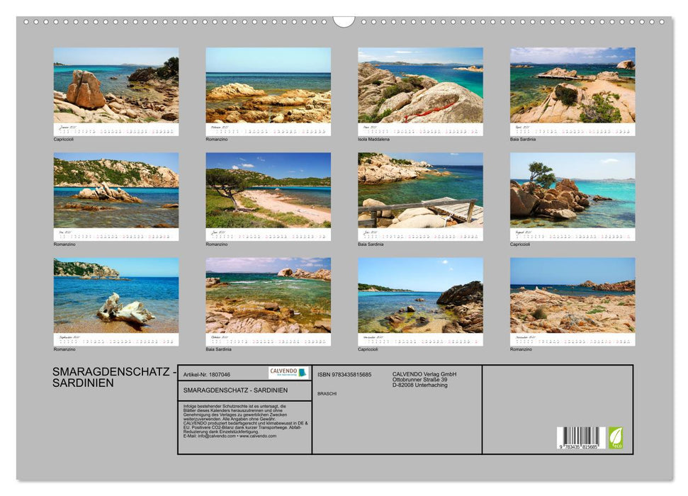 SMARAGDENSCHATZ - SARDINIEN (CALVENDO Wandkalender 2025)