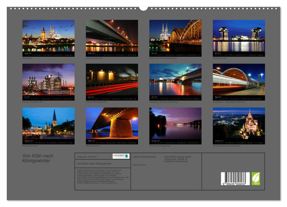 Von Köln nach Königswinter (CALVENDO Premium Wandkalender 2025)