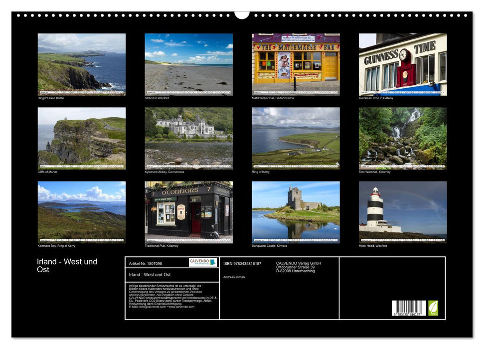 Irland - West und Ost (CALVENDO Wandkalender 2025)