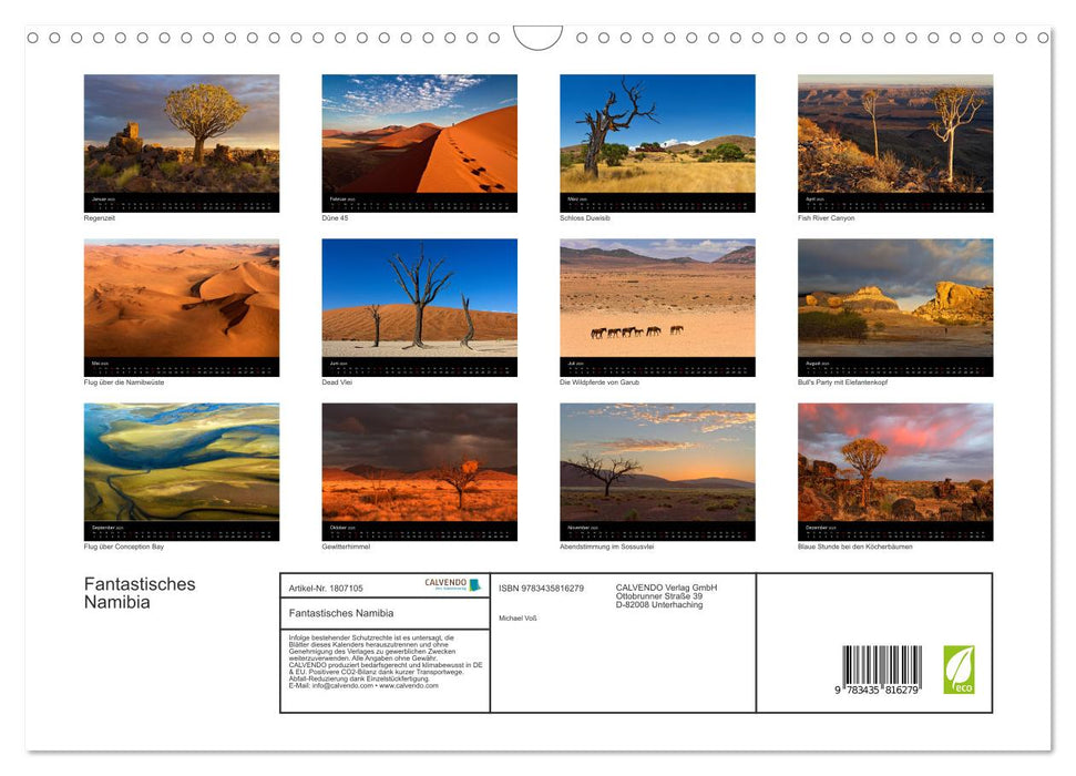 Fantastisches Namibia (CALVENDO Wandkalender 2025)