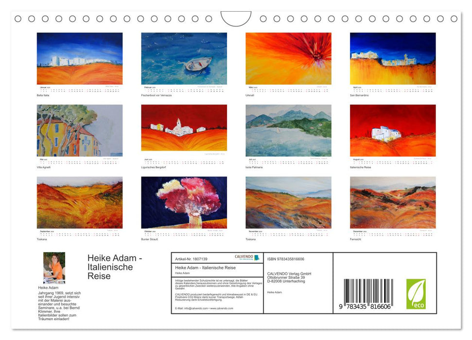 Heike Adam - Italienische Reise (CALVENDO Wandkalender 2025)