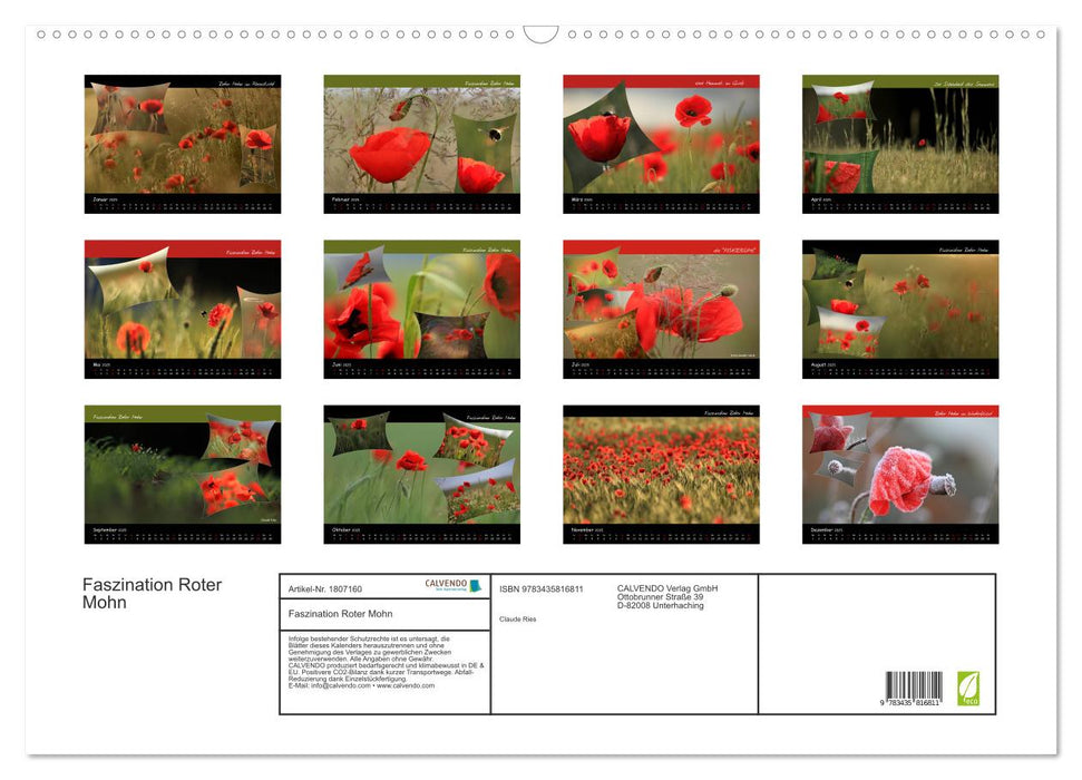 Faszination Roter Mohn (CALVENDO Wandkalender 2025)