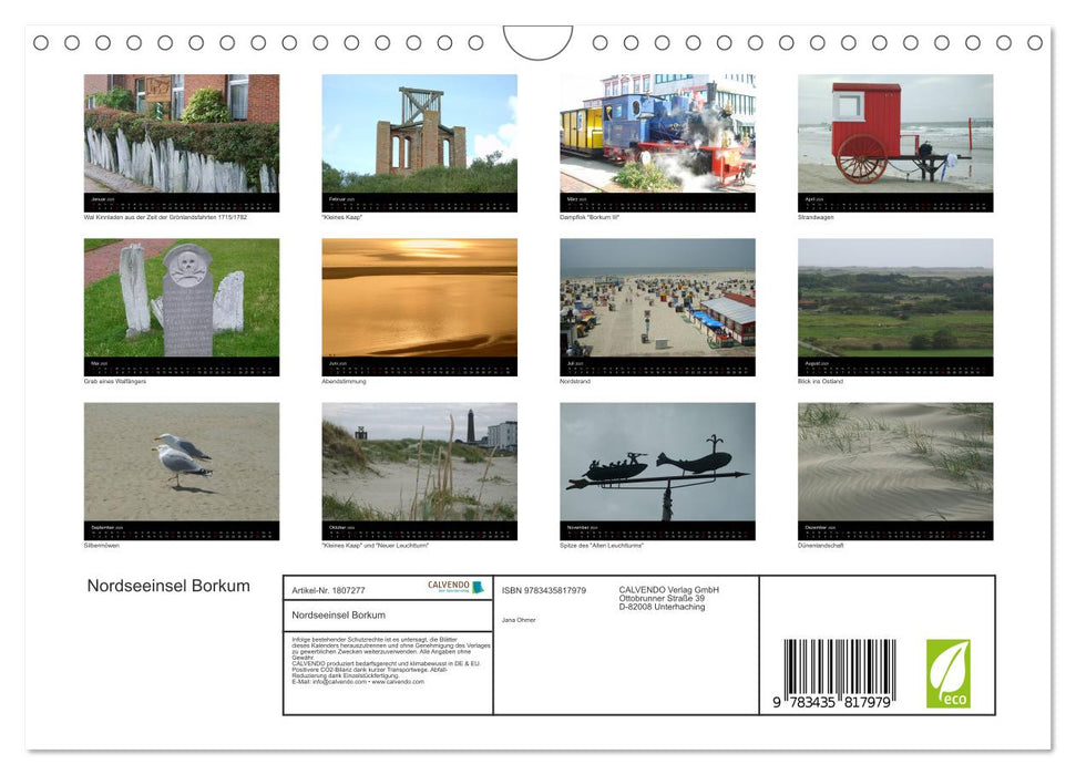 Nordseeinsel Borkum (CALVENDO Wandkalender 2025)