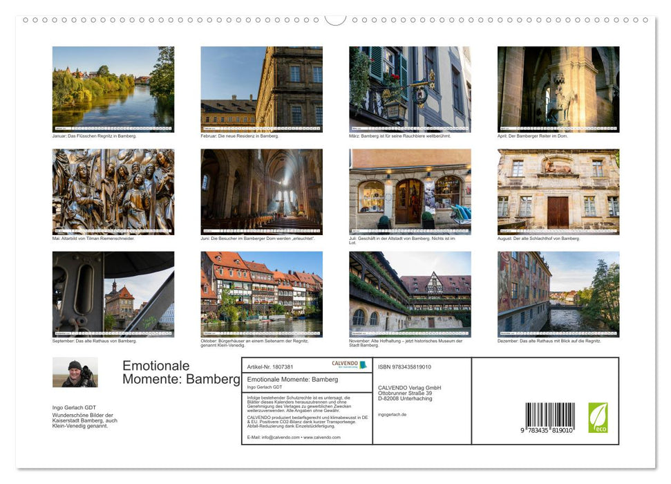 Emotionale Momente: Bamberg (CALVENDO Premium Wandkalender 2025)