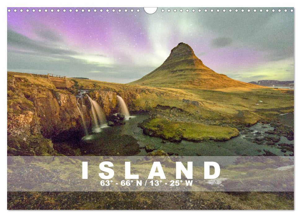 ISLAND 63° - 66° N / 13° - 25° W (CALVENDO Wandkalender 2025)