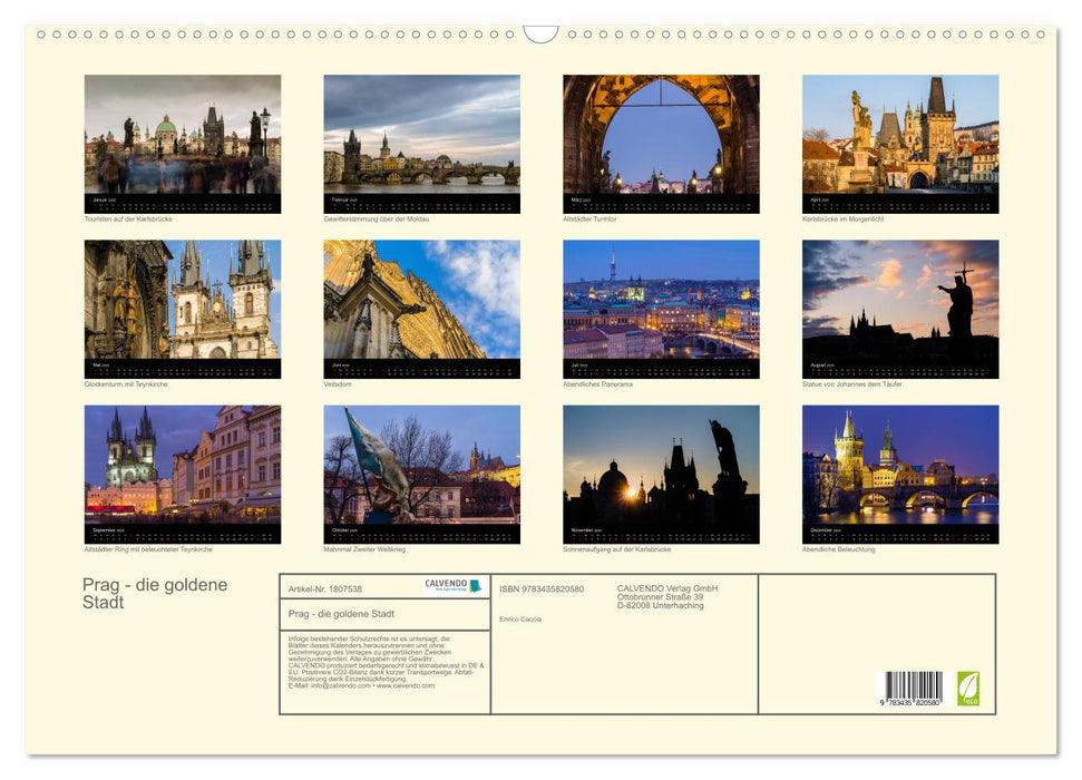 Prag - die goldene Stadt (CALVENDO Wandkalender 2025)