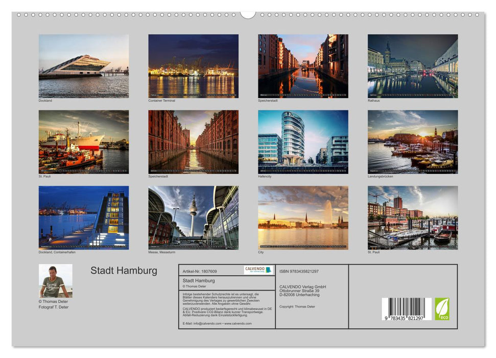 Stadt Hamburg (CALVENDO Premium Wandkalender 2025)