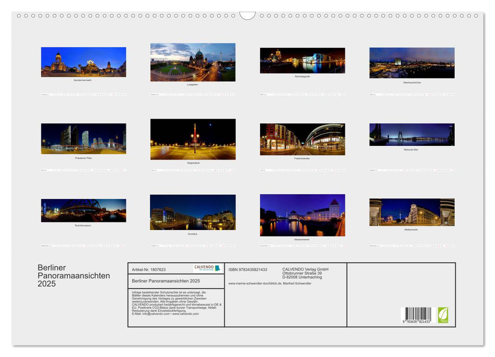 Berliner Panoramaansichten 2025 (CALVENDO Wandkalender 2025)