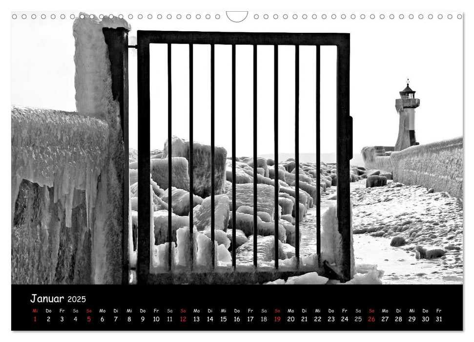 Rügen in schwarz-weiß (CALVENDO Wandkalender 2025)