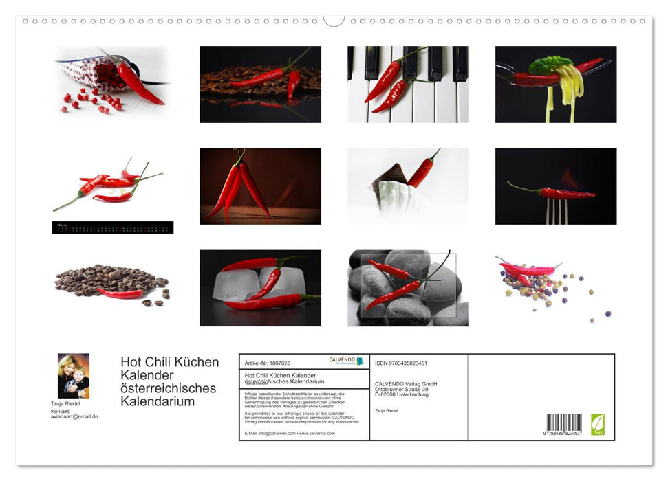 Hot Chili Küchen Kalender österreichisches Kalendarium (CALVENDO Wandkalender 2025)