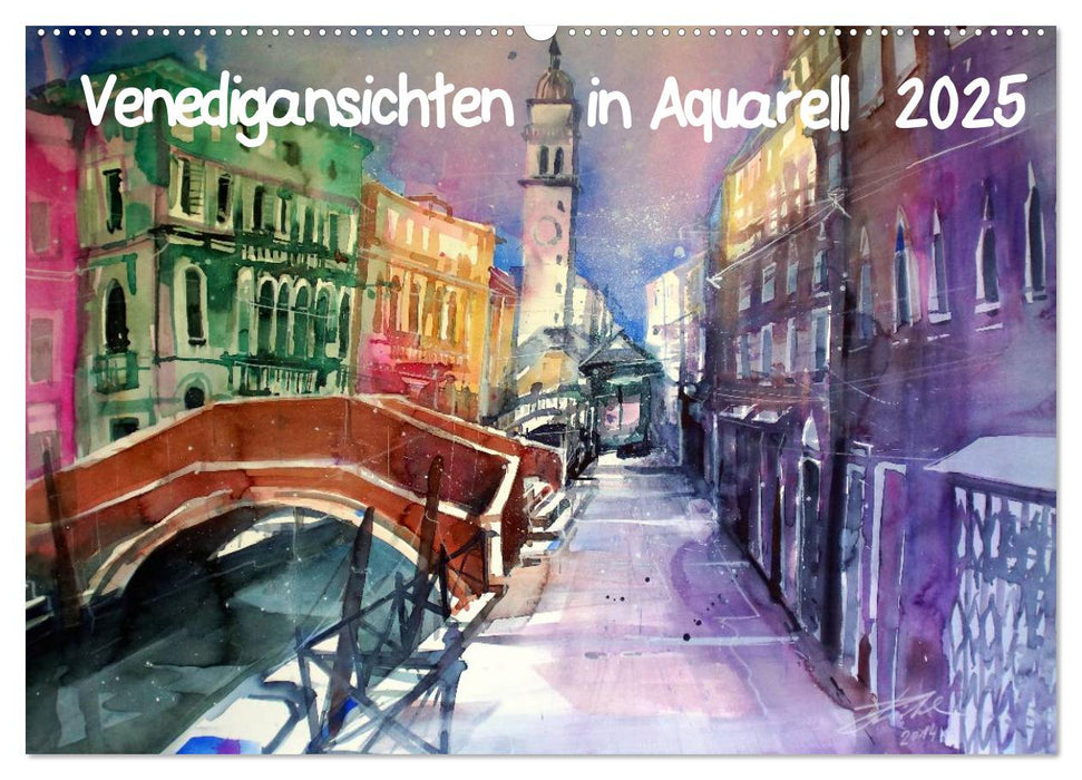 Venedigansichten in Aquarell (CALVENDO Wandkalender 2025)