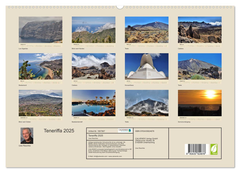 Teneriffa 2025 (CALVENDO Premium Wandkalender 2025)